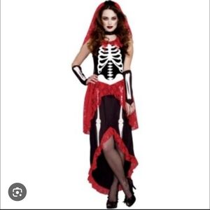 Adult Skeleton Beauty Costume Plus Accessories - Size M NWT